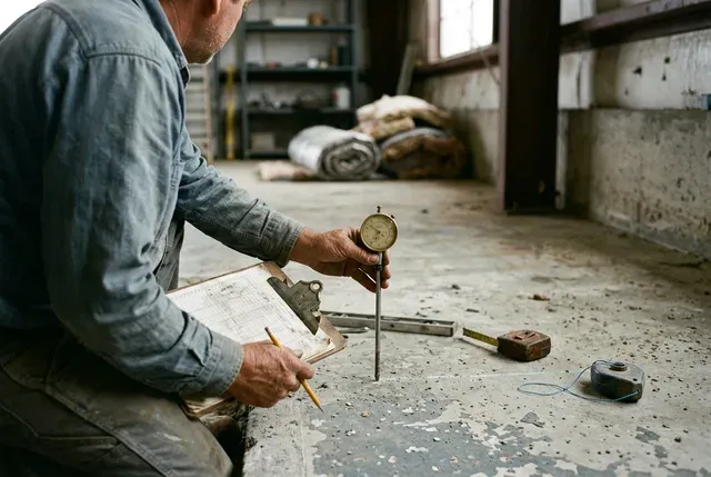 Commercial Foundation Repair in Abilene, TX: warehouse floor survey