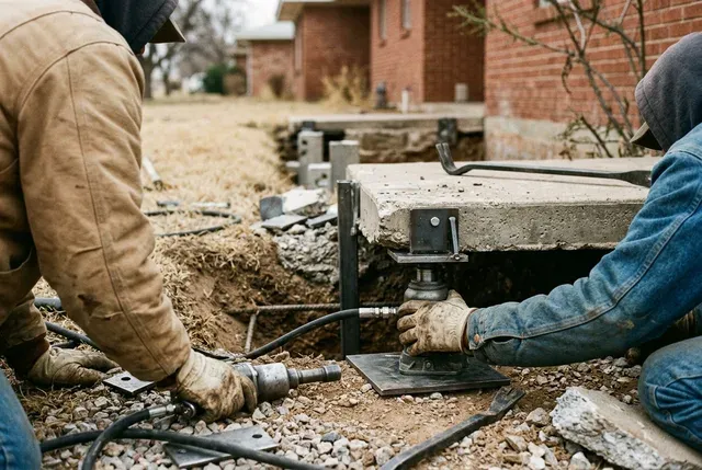 Commercial Foundation Repair in Abilene, TX: dock-height slab drop