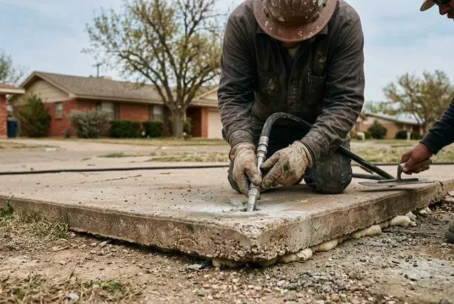 Concrete Leveling in Abilene, TX: sunken driveway panels