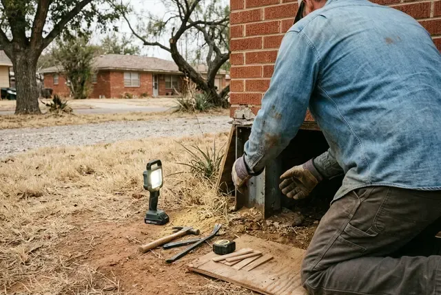 Foundation Inspection in Abilene, TX: crawl-space light