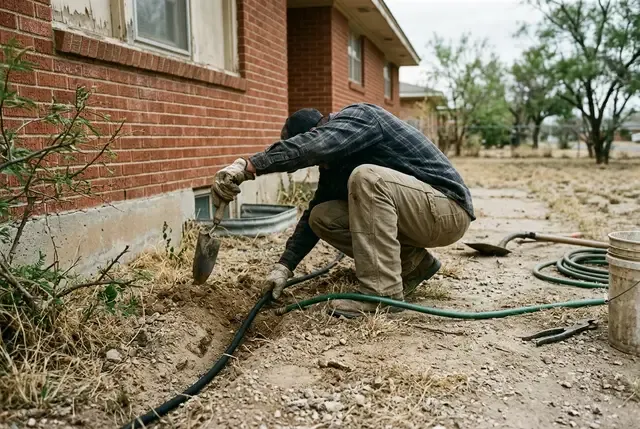 Foundation Watering Program in Abilene, TX: morning watering