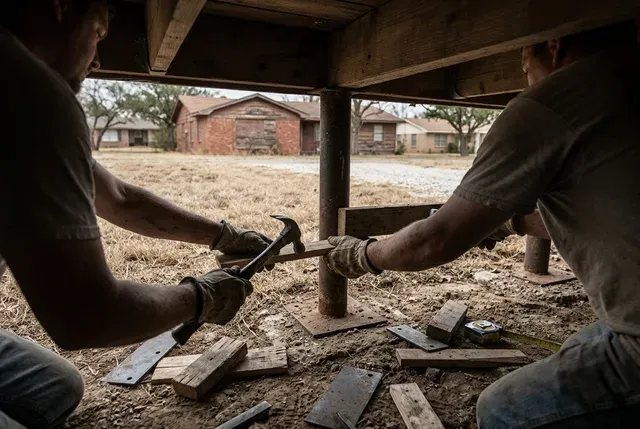 House Leveling in Abilene, TX: crawl-space shimming