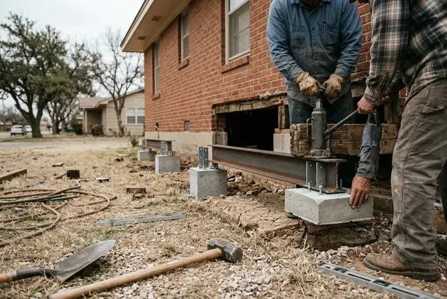 Pier & Beam Repair in Abilene, TX: new steel and concrete piers