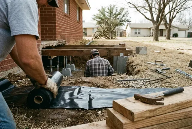 Pier & Beam Repair in Abilene, TX: vapor barrier
