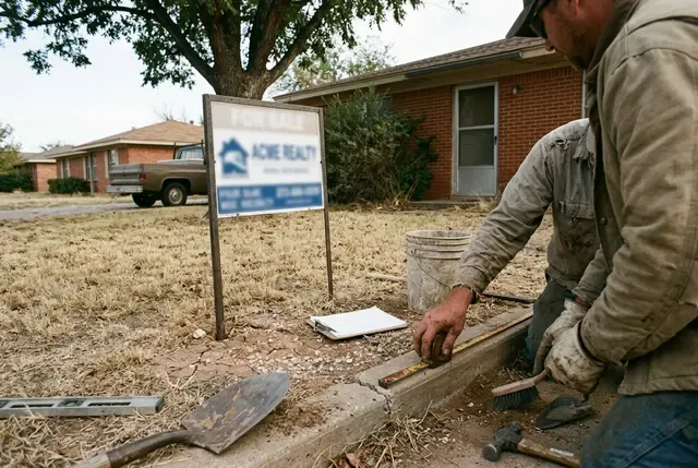 Real-Estate Foundation Certification in Abilene, TX: for-sale sign in a West Texas yard