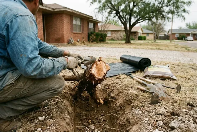 Root Barrier Installation in Abilene, TX: pruned root face