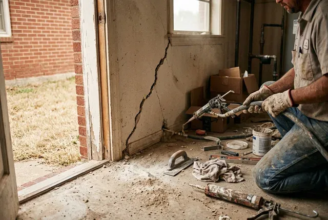 Slab Foundation Repair in Abilene, TX: interior door-corner cracks